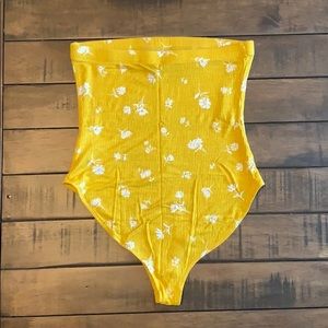 Strapless Yellow Bodysuit